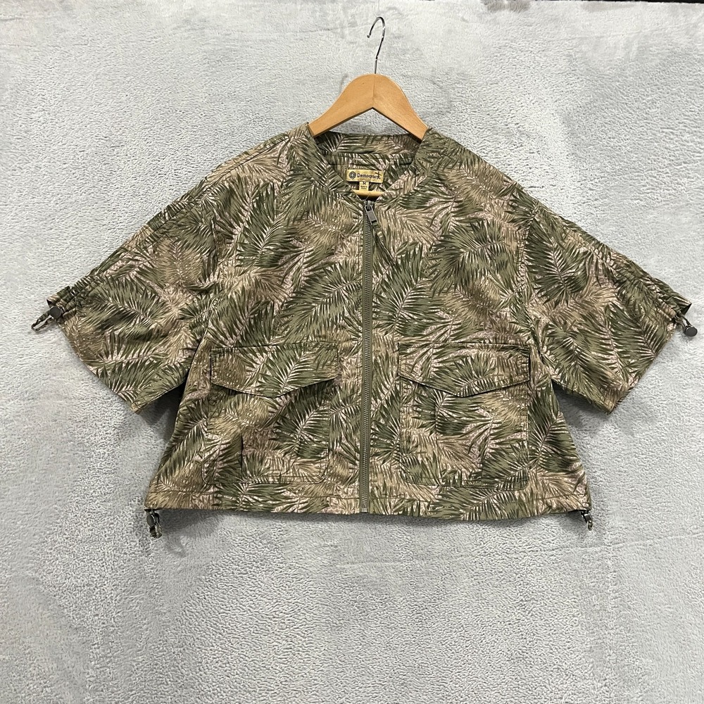 Democracy Jacket Womens Medium Tropical Short Sleeve Cropped Y2K Festival